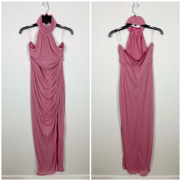 Superdown Bea Halter Maxi Dress in Pink Size L - Picture 2 of 11